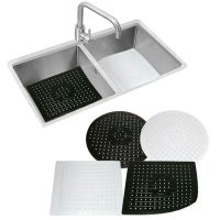 Quick Drying Sink Pad Sink Protector Kitchen Table Anti Slip TPR Sink Mat Dishes Heat Insulation Protector Bathroom Accessories Adhesives Tape