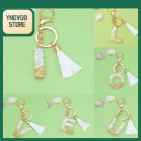 YNDVQO STORE ความคิดสร้างสรรค์ วัสดุเรซิน เครื่องประดับเครื่องประดับ พวงกุญแจตัวอักษร พวงกุญแจจดหมาย จี้ห้อยกระเป๋า กลิตเตอร์ พวงกุญแจ