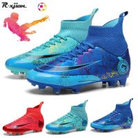 Soccer Shoes Men 2022 High Ankle Football Boots TF/FG Light Teenagers Adult Cleats Grass Training Match Sneakers Large Size31-49