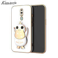 Kanavi เคสโทรศัพท์รูปเป็ดที่สามารถเข้าถึงได้สำหรับ OPPO F1S F5 F7 F9 F11 F11โปรเคสโทรศัพท์ตัวชุบโลหะหรูหราแฟชั่นใหม่ที่ใส่เป็ดถอดออกได้สวยงามฝาครอบโทรศัพท์