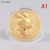 shounagui 2023เหรียญสะสมกระต่ายจีน Lucky Twelve Zodiac GOLD Coin VINTAGE Collection ของที่ระลึกตกแต่งปีใหม่