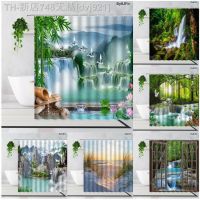 【CW】✔◆  Shower Curtain Jungle Scenery Curtains Set Landscape