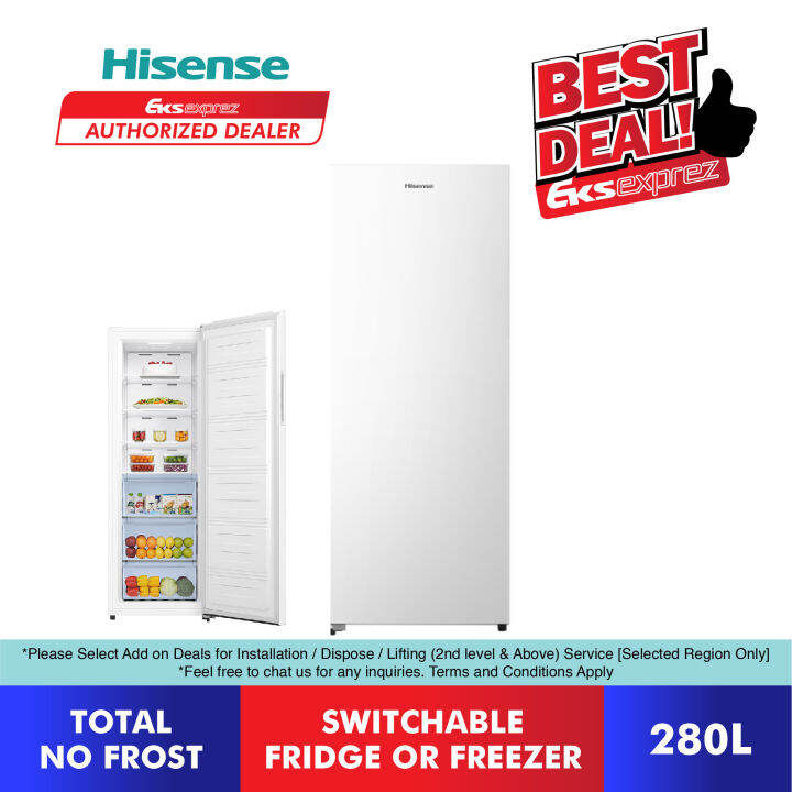 Hisense Vertical Freezer (280L) FV280N4AWNP / No Frost Freezer with