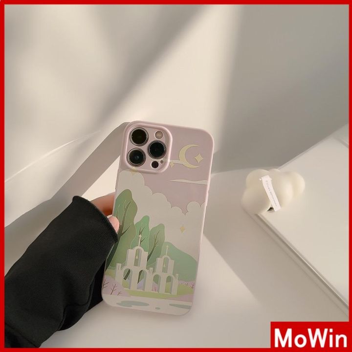 mowin-เข้ากันได้สำหรับ-เคสไอโฟน-เคสไอโฟน11-เคส-iphone-11-เคส-iphone-ครีมเคลือบเงาฟิล์มนุ่ม-tpu-เคสกล้องกันกระแทกป้องกันภาพวาดสีน้ำมันแบบเรียบง่ายโบสถ์เข้ากันได้กับ-iphone-13-pro-สูงสุด-12-11-xr-xs-สูง