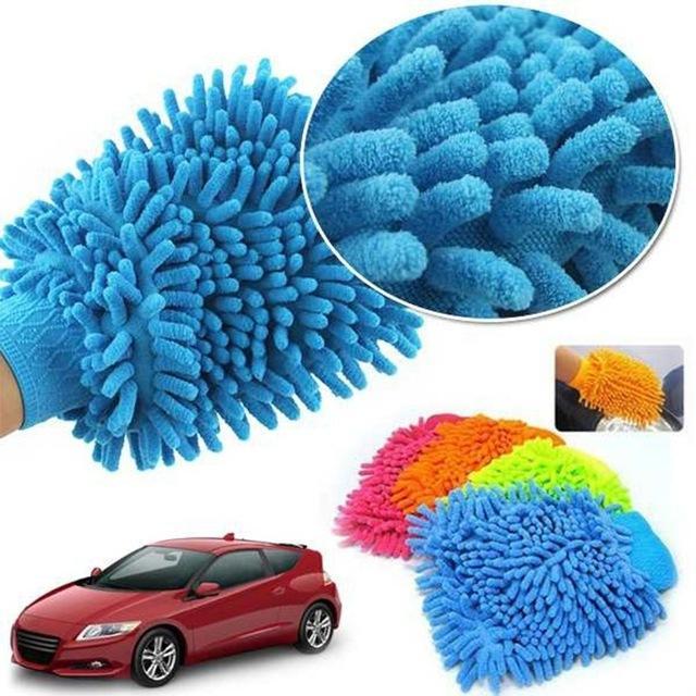 ถุงมือล้างรถ-ถุงมือผ้าไมโครไฟเบอร์กำมะหยี่-ถุงมือทำความสะอาดสำหรับรถทุกประเภท-ถุงมือล้างรถ-ไมโครไฟเบอร์-แบบตัวหนอน