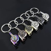 Mini Turbo Turbocharger Keychain Spinning Turbine Key Chain Ring Keyring