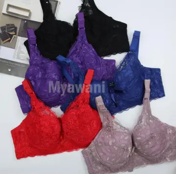 PLUS SIZE 42D 44D 46D 48D D Cup Bra WITHOUT UNDERWIRE Non Wired Women  Comfortable Bra Besar 3 Hook