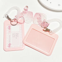 Beaded Ferrule Love Card Holder Gradient Ferrule ID Card Holder Flash Pink Ferrule Key Chain Clip