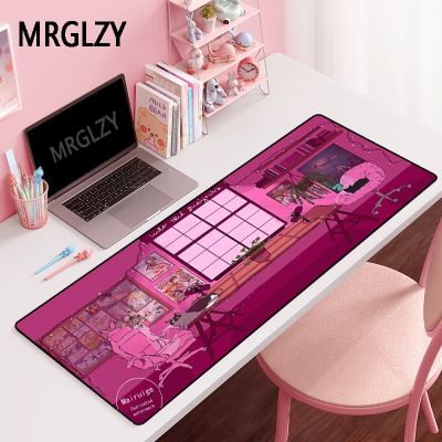 Pink Girl ห้องนอนแผ่นรองเมาส์แผ่นรองโต๊ะเกมขนาดควีนไซส์ ML XL XXL อุปกรณ์ต่อพ่วงเกมคอมพิวเตอร์ แผ่นรองเมาส์ Csgo