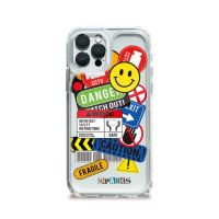 ! 【Korean Phone Case Dparks】 TAG STICKER Shockproof Protective Clear Cute Unique Hand Made Premium Case for Compatible for iPhone SAMSUNG 12 Pro mini Max NOTE20 S21