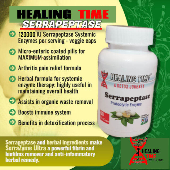 Serrapeptase , Serratiopeptidase Proteolytic Enzyme , 120000 IU 60 veg