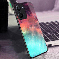 ใหม่เคสโทรศัพท์ Realme10ฝาหลัง Space Pattern กระจกเทมเปอร์ฝาหลัง Hybrid ป้องกันปลอกกันกระแทก