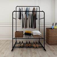 Double Rail Garment Racks Clothes Racks Commercial Grade Height Adjustable Heavy Duty Clothing Rack