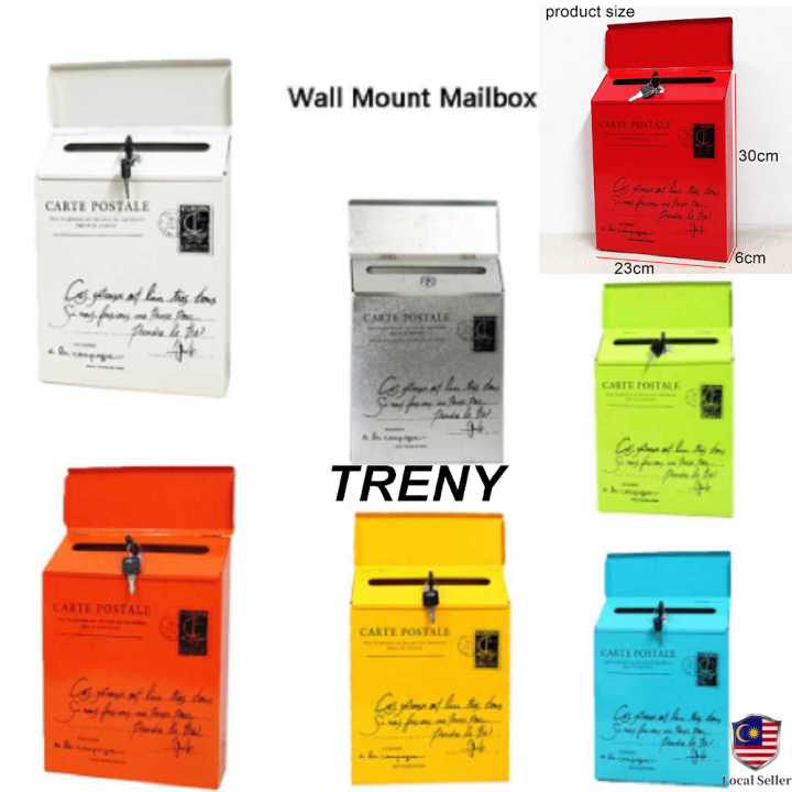 TRENY Spray Paint Metal Letter Box Mailbox Outdoor Peti Pos Surat Post