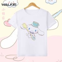 เสื้อยืดแขนสั้นลำลอง พิมพ์การ์ตูนอะนิเมะ Cinnamoroll Kawaii น่ารัก สไตล์สาวญี่ปุ่น เสื้อยืดผ้าฝ้าย-1