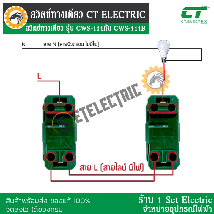 ลดราคาขั้นสุด-สวิตช์ทางเดียว-รุ่น-cws-111-กับ-cws-111b-แบรนด์-ct-electric