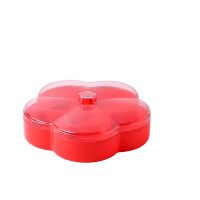 WBBOOMING 6 Divided Flower-shape Plastic Box Fruit Platter Serving Tray Creative Plate Snacks Nuts Dessert Storage Box Container