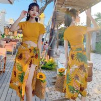 YAI ชุดว่ายน้ำทูพีช ชุดว่ายน้ำผู้หญิง 3 ชิ้น หลายสี หลายไซส์ Summer Swimming Dress ชุดว่ายน้ำวันพีช  บิกินี่