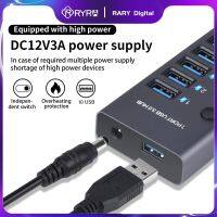 High Speed 4/10 Port USB3.0 HUB Adapter Expander Multi-port USB Splitter Multiple Extender With Independent Switch For PC Laptop USB Hubs