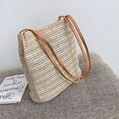 French Style Tote Bag Eco-friendly Fashion Bag Slouchy Beach Bag Woven Crossbody Bag Simple Shoulder Bag