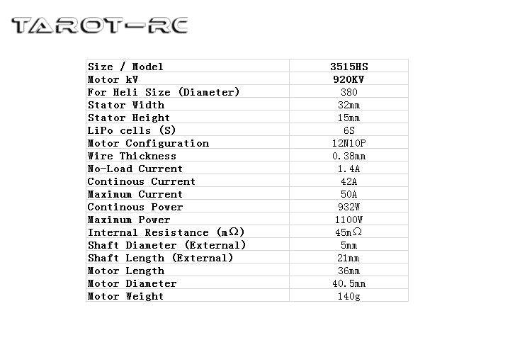 มอเตอร์-tarot-3215-920kv-สำหรับ-x3-360-380-470-อะไหล่อุปกรณ์เสริมเฮลิคอปเตอร์บังคับวิทยุ