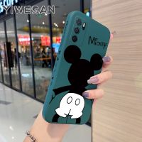 Yiเวปไซต์เคสสำหรับ OPPO A16 A16s,เคสโทรศัพท์ซิลิโคนลายขอบสี่เหลี่ยมลายมิกกี้เมาส์น่ารักเคสกล้องเต็มตัวเคสป้องกันนิ่มกันกระแทก