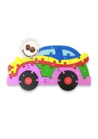 Woodentoys4u Cartoon Wooden Jigsaw Puzzle จิ๊กซอว์ไม้รูปรถยนต์