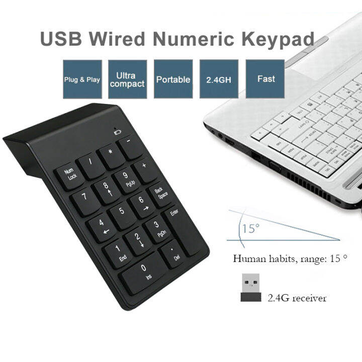Laptop Numeric Keypad 2.4G Wireless Mini Digital Keyboard For Android