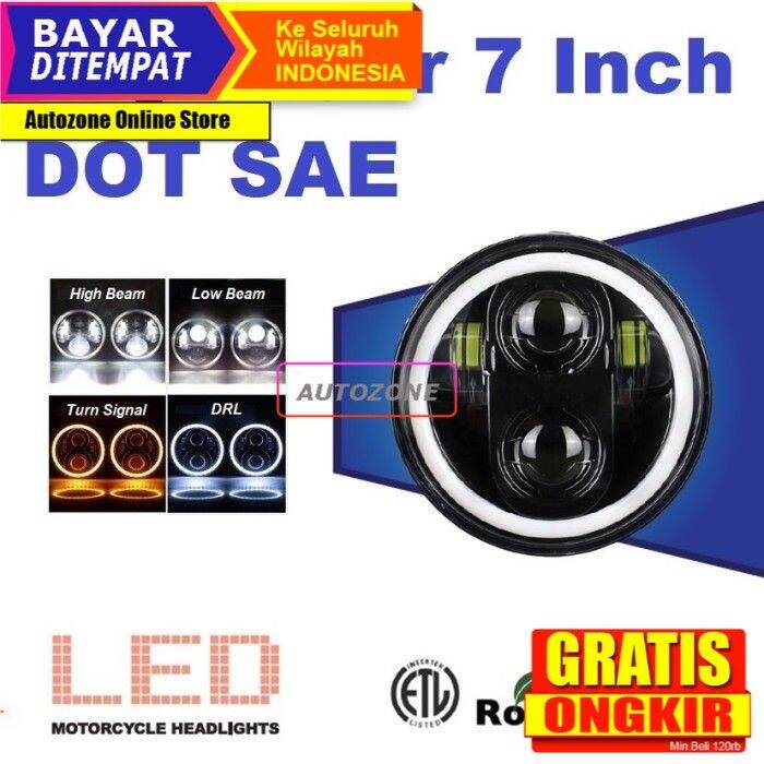 Lampu Led Dot Sae Daymaker Inch Inci Halo Ring Motor Mobilharley Je