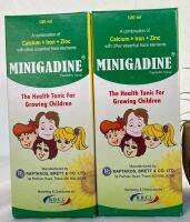 Minigadine  Calcium Iron Zine ကယ်လ်စီယမ် သံဓာတ် ဇင့် ပေါင်းစပ် ကလေးများအတွက် วิตามินรวม แคลเชี้ยม เหล็ก สังกะสี ชนิดน้ำ 120ml 770103