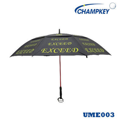 Champkey ร่มกอล์ฟคันใหญ่ 2 ชั้น สีดำโลโก้เขียว (UME003) New Collection Golf Umbrella