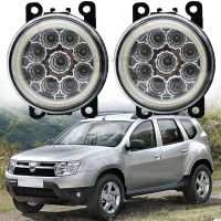 2 X Angel Eye Fog Light Car LED Lens For Renault Duster Logan Koleos Clio IV Megane 2 3 Talisman Grand Scenic Sandero