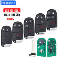 YOUBBA รถกุญแจรีโมทสำหรับรถจี๊ปแกรนด์เชโรกีดอดจ์ชาร์จการเดินทางไครสเลอร์300 M3N-40821302 ID46 PCF7953 433เมกะเฮิร์ตซ์