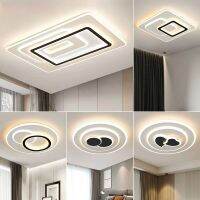 led Ceiling Lamps สีขาว โคมไฟติดเพดานled ทรงกลม/ทรงเหลี่ยม ไฟติดเพดาน ไฟสามสี พร้อมรีโมท ไฟเพดานห้องนอน