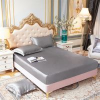 【CW】 1pc Fitted Sheet Color Bed Elastic Band Mattress Cover Sheets for size (Need order pillowcases)