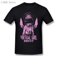 Classic Serial Experiments Lain T-Shirt Men Psychological Fiction Animation Tshirts Iwakura Tee Cotton Manga Shirt Tee Tops