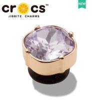 Jibbiz cross จี้โลหะ รูปดอกไม้ สีม่วง สําหรับทําเครื่องประดับ รองเท้า DIY