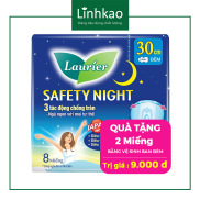 Băng Vệ Sinh Laurier Safety Night Ban Đêm 30cm 8 Miếng