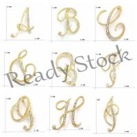 【hot sale】 ♘﹊ B36 European American Fashion English Letter Brooch Inlaid With Rhinestone Alloy Clothing Accessories Pin