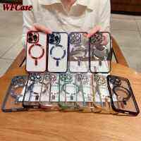 WFCase เคสสำหรับ iPhone 15 14 Pro Max Plus 13 Pro Max 12 Pro Max 11 Pro Max Plus X XR XS MAX เคสป้องกันกล้องแบบเต็มเคสชาร์จโทรศัพท์ตัวดูดแม่เหล็ก