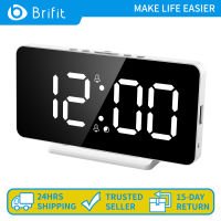 Brifit นาฬิกาดิจิทัล6.5นิ้ว,USB นาฬิกาแขวนผนัง LED รูปแบบ12/24H ปรับความสว่างได้ฟังก์ชันเลื่อนปลุก