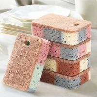 【hot】 5Pcs Dishwashing Sponge Wood Pulp Cotton Color Cleaning Remove Rust Pot Brushes Washing