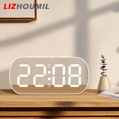 นาฬิกานาฬิกาปลุกดิจิตอล Led LIZHOUMIL โต๊ะกระจกสว่าง5ปรับระดับได้ของขวัญนาฬิกาตกแต่งบ้านนักเรียนเด็ก