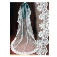 Wedding Bridal Veil 3 Meters Long One Layer Veil Ivory White Elegant Wedding Accessories Velos De Novia voile de mariee Hair Accessories