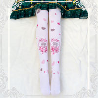 Japanese cute Lolita stockings cute girl Lolita bear print sweet girl leggings loli student socks Lace Printed Socks Cute Loli