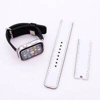 ✿✑ 5 sztuk luzem Watch Band sublimacji Blanks PU skórzany pasek do Apple Watch seria 1 2 3 4 5 6 do druku Blanks produktów naciśnij ciepła