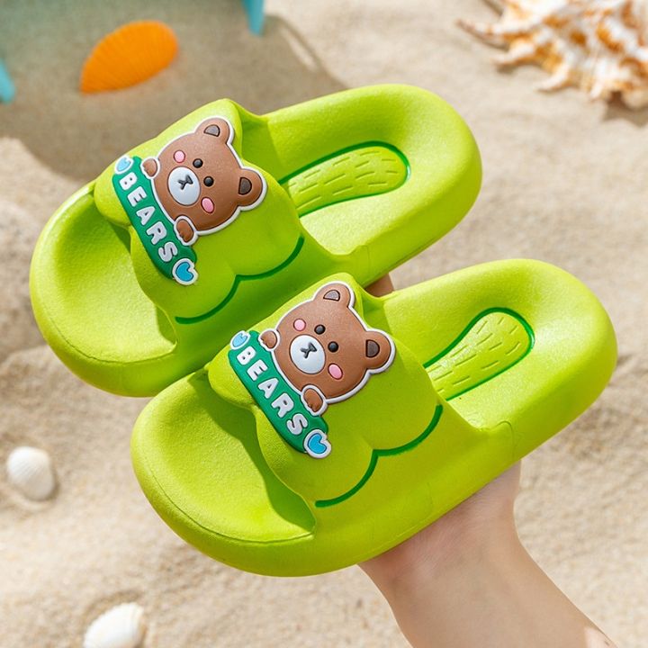 candy-style-ilovebabies-รองเท้าแตะหมีเด็กฤดูร้อน-การ์ตูนหนาในร่มน่ารักกันน้ําลื่นรองเท้าแตะ