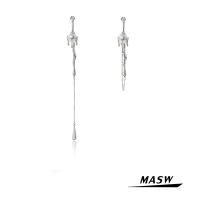 MASW Trendy Jewelry Dangle Earrings French Design 2021 New Trend High Quality ss Asymmetrical Drop Earrings For Women Gift