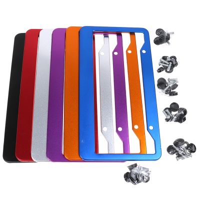 1PC Universal Aluminum Alloy US Car License Plate Frame Cover Auto Accessory Waterproof Number Plate Holder Car Decoration