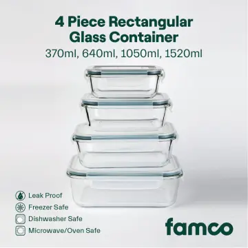 Rectangular High borosilicate glass container set with Christmas